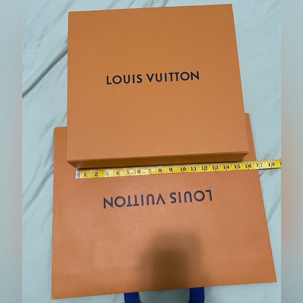Louis Vuitton Orange Box and shopping Bag set